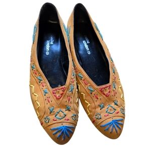 Sacha London Embroidered Studded Suede Shoes Size 8